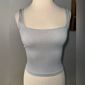 Better Be Ribbed Gray Crop Top size medium/large